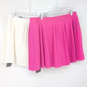 GapFit Skort Bundle Women XL Pink White Pleated Athletic Tennis Golf Lot of 2